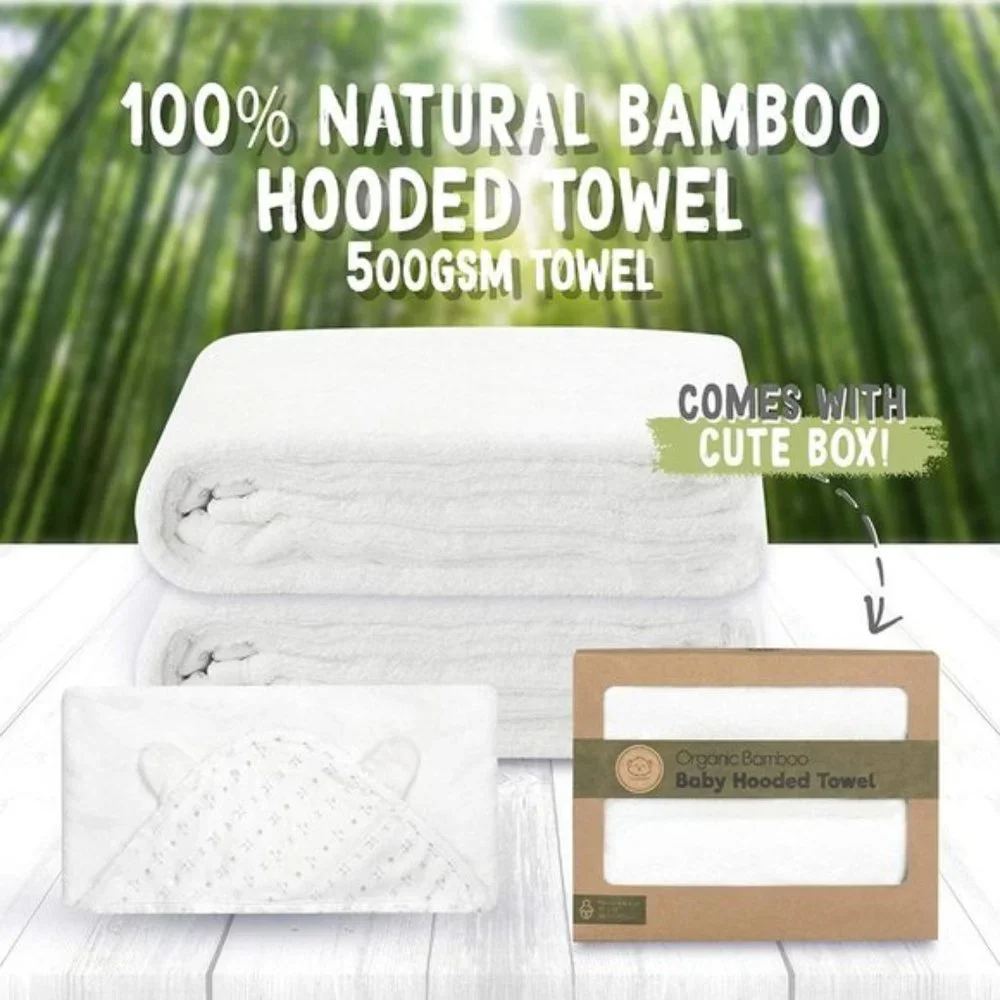 organic Bamboo baby hooded towel
